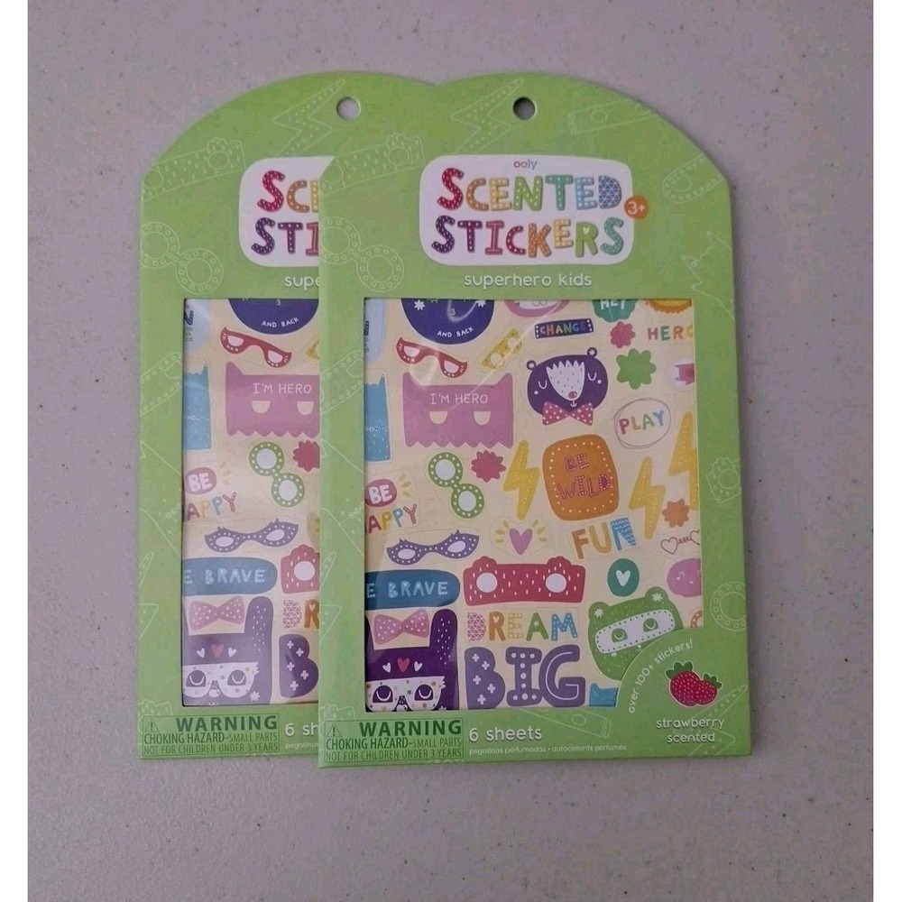 NEW 2 Pack, 200 Stawberry‎ Scented Stickers Kids Crafts Scrapbooking